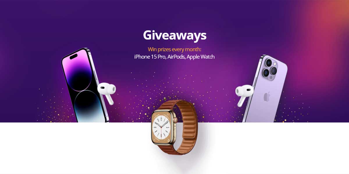 Giveaway Prizes Apple Watch iPad and iPhone IQCent